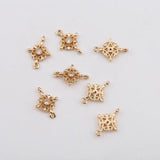4pcs Copper Small Pendant Micro Zircon DIY Bracelet Earrings Accessories