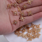 4pcs Copper Small Pendant Micro Zircon DIY Bracelet Earrings Accessories