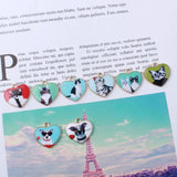 10pcs Heart Shape Enamel Cat Kitten Charms DIY Jewelry Alloy Pendant