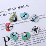 10pcs Heart Shape Enamel Cat Kitten Charms DIY Jewelry Alloy Pendant