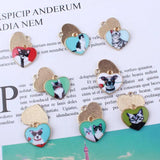 10pcs Heart Shape Enamel Cat Kitten Charms DIY Jewelry Alloy Pendant