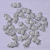 10pcs Owl Rhinestone Dangle Charms DIY for Bracelet Necklace Bag