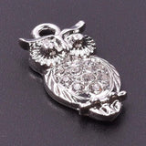 10pcs Owl Rhinestone Dangle Charms DIY for Bracelet Necklace Bag