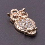 10pcs Owl Rhinestone Dangle Charms DIY for Bracelet Necklace Bag