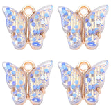 Colorful Gypsophila Butterfly Charm Pendant for Jewelry Making