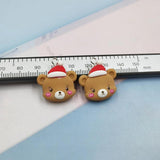 10pcs Christmas Bear Charms Keychains Animals Pendant DIY Jewelry Findings