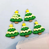 10Pcs Resin Plant Christmas Tree Charms for Crafts Earring Pet Choker Keycha
