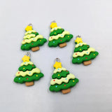 10Pcs Resin Plant Christmas Tree Charms for Crafts Earring Pet Choker Keycha