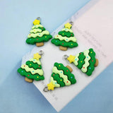10Pcs Resin Plant Christmas Tree Charms for Crafts Earring Pet Choker Keycha