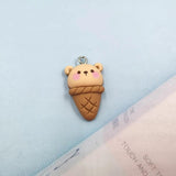 10pcs Heart Animal Bear Ice Cream Charms Pendant For Earring Jewlery Making
