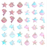 10pcs Glitter Marine Life Resin Charms for Necklace Bracelet Earring Making
