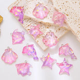 10pcs Glitter Marine Life Resin Charms for Necklace Bracelet Earring Making