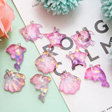 10pcs Glitter Marine Life Resin Charms for Necklace Bracelet Earring Making
