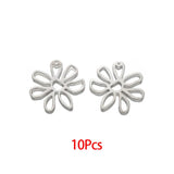 10PCS Brass Flower Charms Filigree Pendant Earring Findings DIY Necklace Making