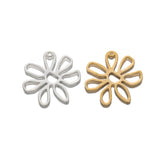 10PCS Brass Flower Charms Filigree Pendant Earring Findings DIY Necklace Making