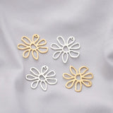10PCS Brass Flower Charms Filigree Pendant Earring Findings DIY Necklace Making