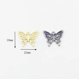 6pcs Zinc Alloy Enamel Butterfly Charms for DIY Jewelry Making