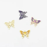 6pcs Zinc Alloy Enamel Butterfly Charms for DIY Jewelry Making