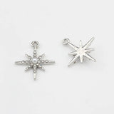 6pcs High Star Charms Zinc Alloy Pendants for DIY Earring Making