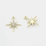 6pcs High Star Charms Zinc Alloy Pendants for DIY Earring Making