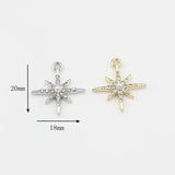 6pcs High Star Charms Zinc Alloy Pendants for DIY Earring Making