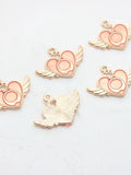 20pcs Zinc Alloy Enamel Heart Wings Charms Pendant DIY Jewelry Making