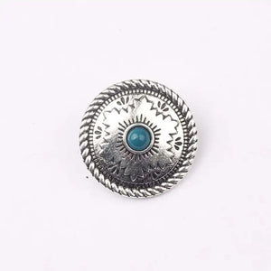 Retro Flowers Concho Buttons Charms Pendants 3pcs 30MM DIY Jewelry