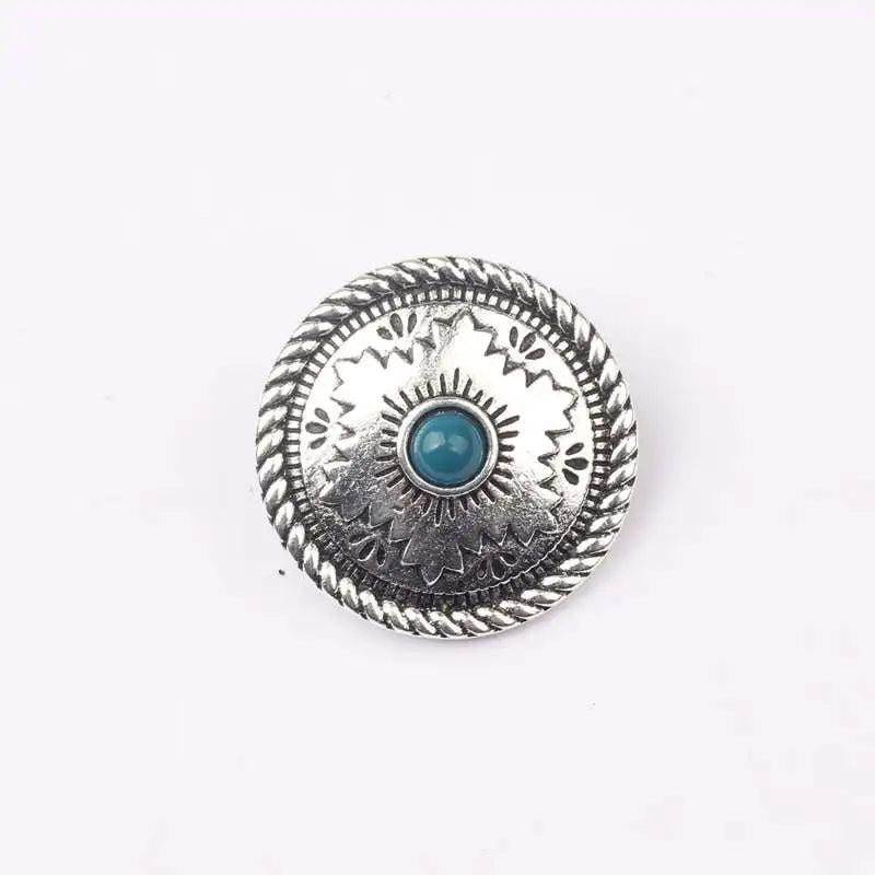 Retro Flowers Concho Buttons Charms Pendants 3pcs 30MM DIY Jewelry