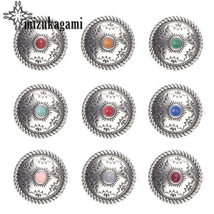 Retro Flowers Concho Buttons Charms Pendants 3pcs 30MM DIY Jewelry
