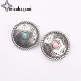 Retro Flowers Concho Buttons Charms Pendants 3pcs 30MM DIY Jewelry