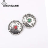 Retro Flowers Concho Buttons Charms Pendants 3pcs 30MM DIY Jewelry