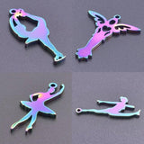 5Pcs/Lot Stainless Steel Ballerina Ballet Dancing Girl Charms