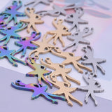 5Pcs/Lot Stainless Steel Ballerina Ballet Dancing Girl Charms