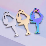 5Pcs/Lot Stainless Steel Ballerina Ballet Dancing Girl Charms