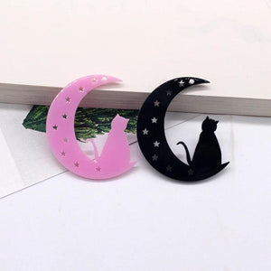 10pcs/pack Acrylic Moon Star Cat Charms for DIY Jewelry Making