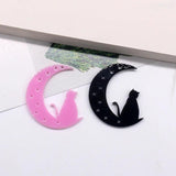 10pcs/pack Acrylic Moon Star Cat Charms for DIY Jewelry Making