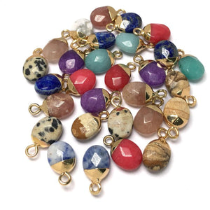 Agates Pendant Lapis Lazuli Charms for DIY Jewelry Making 8x8mm