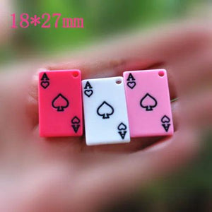 DIY Poker Charms Resin Necklace Pendant 20pcs