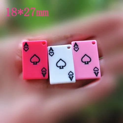 DIY Poker Charms Resin Necklace Pendant 20pcs