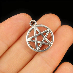 50pcs/lot Silver Star Alloy Charms Pendants DIY Necklace Bracelet Jewelry Making
