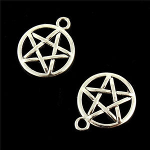 50pcs/lot Silver Star Alloy Charms Pendants DIY Necklace Bracelet Jewelry Making
