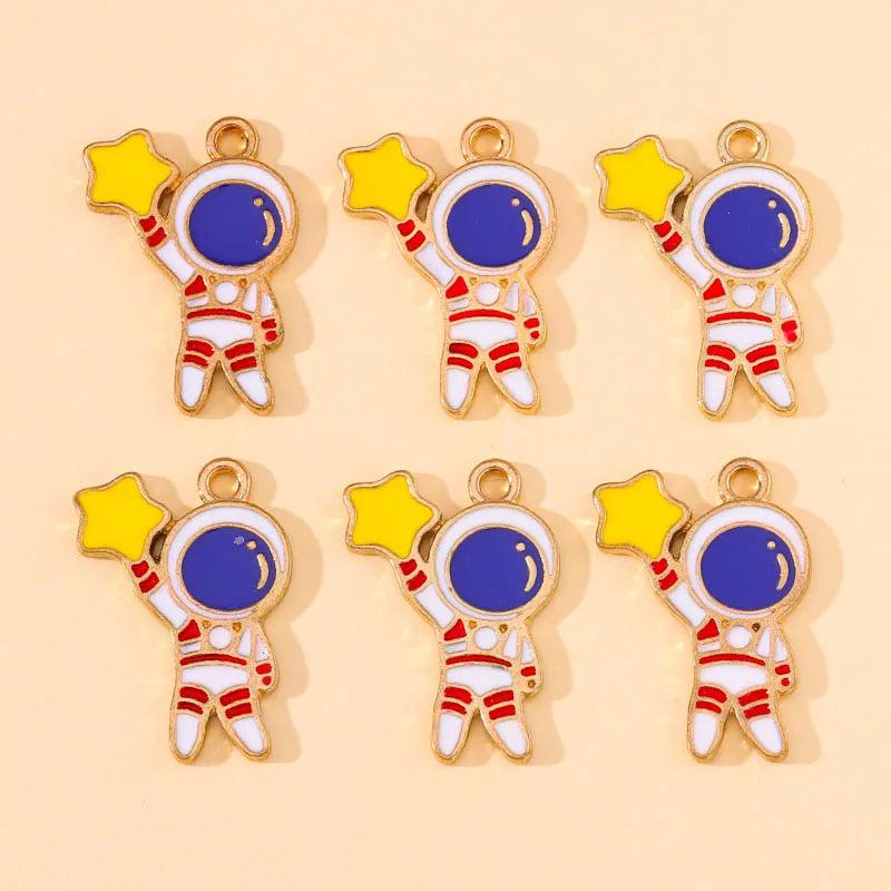 20Pcs Enamel Space Charms Golden Alloy Pendant for Jewelry Making