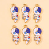 20Pcs Enamel Space Charms Golden Alloy Pendant for Jewelry Making