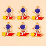 20Pcs Enamel Space Charms Golden Alloy Pendant for Jewelry Making