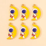 20Pcs Enamel Space Charms Golden Alloy Pendant for Jewelry Making