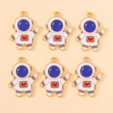 20Pcs Enamel Space Charms Golden Alloy Pendant for Jewelry Making