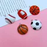 10pcs Resin Football Charm Pendant for DIY Making