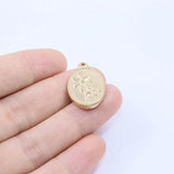 5pcs Stainless Steel High Flower Charm Pendant Wholesale DIY Jewelry