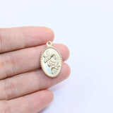 5pcs Stainless Steel High Flower Charm Pendant Wholesale DIY Jewelry