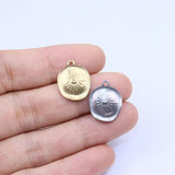 5pcs 13mm Stainless Steel Sun Coin Pendant DIY Jewelry Making Unfading